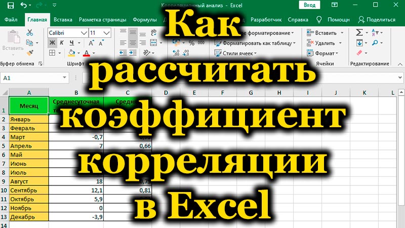 How to calculate correlation coefficient in Excel