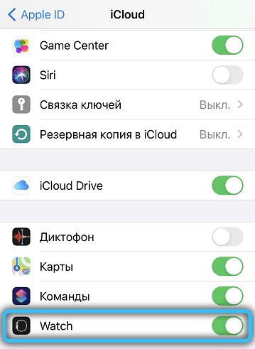 Sync Apple Watch with iCloud