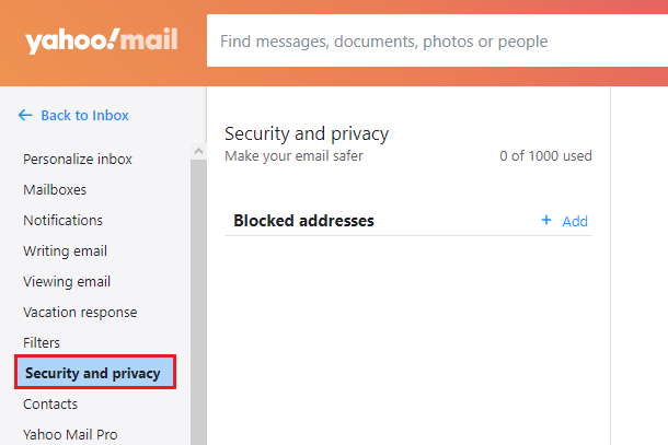 Security & Privacy Tab