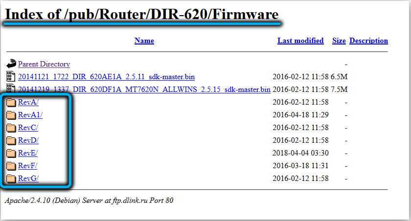 D-Link DIR-620 firmware folder