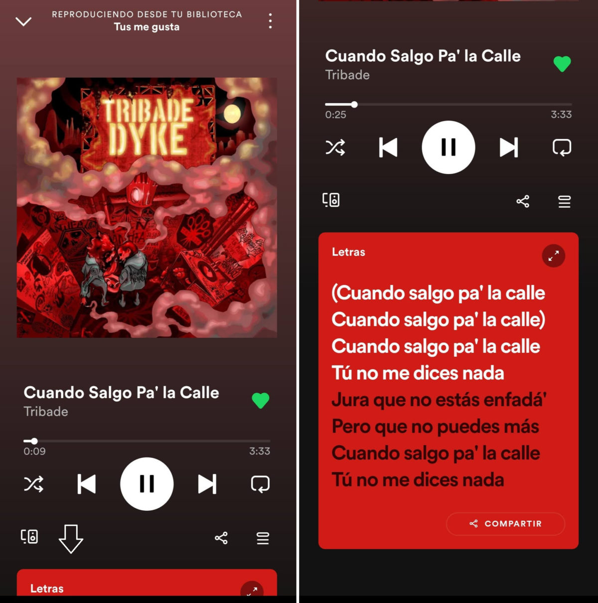 how to make the lyrics of the song appear in Spotify