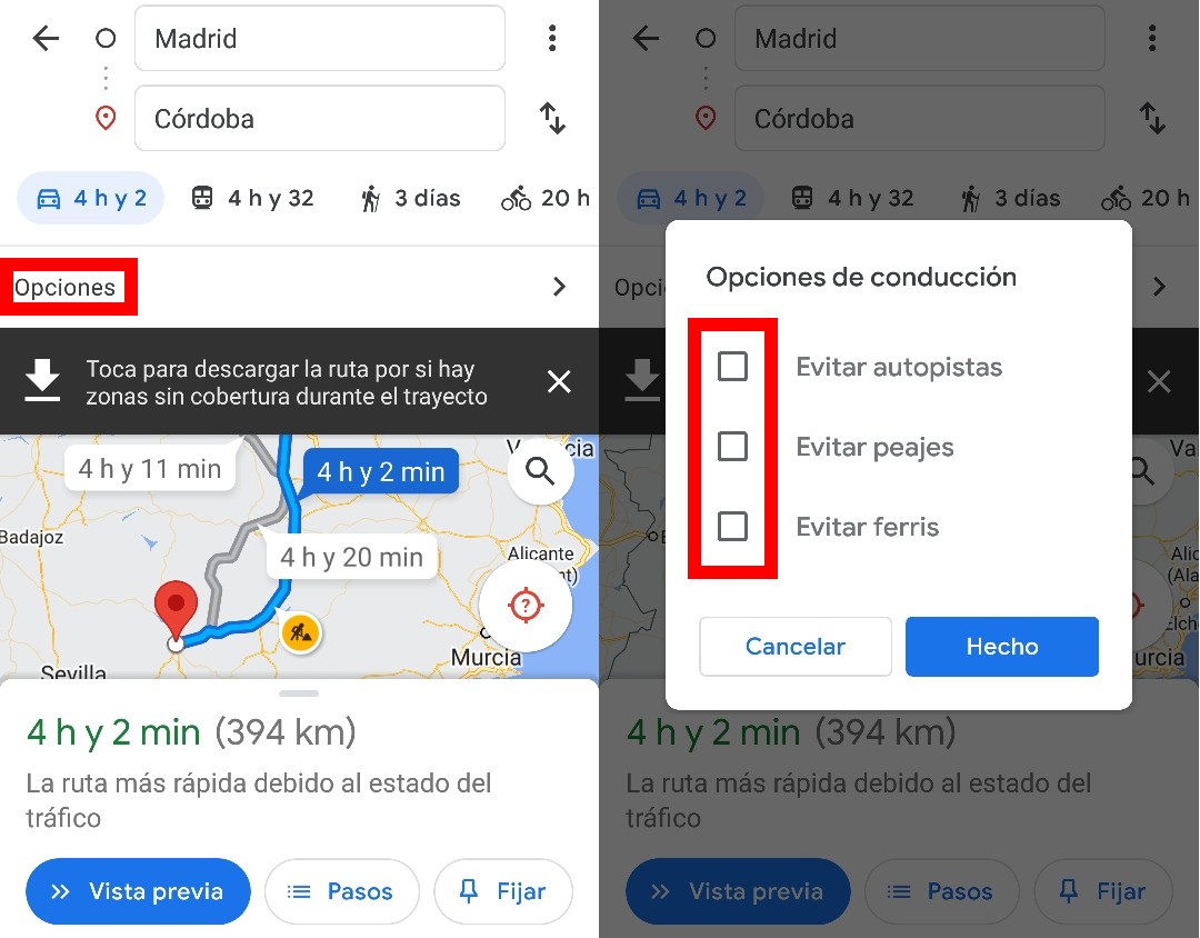 How to get there on Google Maps: all 4 options